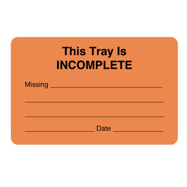 This Tray Is Complete - 1-15/16 x 3" Flr Orange w/Black